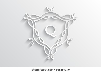 Paper Q monogram letter logo design alphabet collection