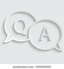 paper qa q a icon vector faq sign ask answer icon