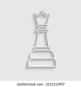 paper  The Queen icon vector chess pieces. Chessmen figure. 