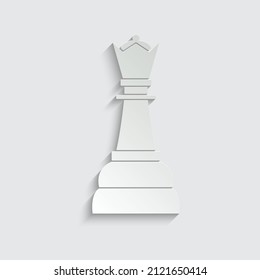 paper  The Queen icon vector chess pieces. Chessmen figure. 
