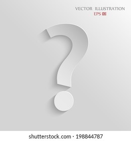 Paper question mark on a white background.  svg