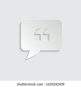 paper Quote icon and Chatting oval speech bubbles  icon vector 