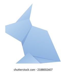 Paper rabbit icon cartoon vector. Animal art. Cute folded object