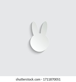 Paper rabit icon vector easter symbol