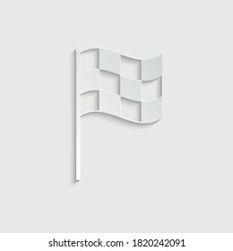 paper racing flag icon/ finish flag