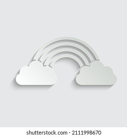 paper Rainbow  icon  vector with clouds