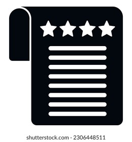 Paper ranking icon simple vector. Star medal. Award winner