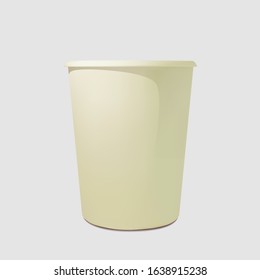 Paper realistic coffee cup. Mockup coffee mugs. Disposable glass for drinks. Template for products, web banners and leaflets. Vector illustration