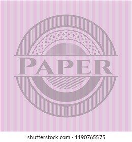 Paper realistic pink emblem