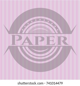 Paper realistic pink emblem