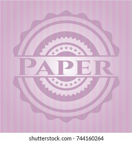 Paper realistic pink emblem