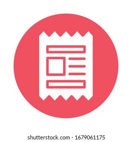 paper receipt block style icon vector illustration design