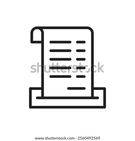Paper receipt icon Black and white logo