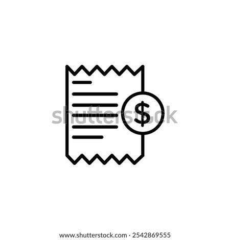 Paper receipt icon. filled and line stroke icons