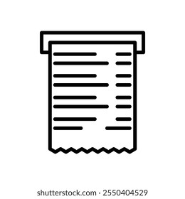 Paper receipt icon linear logo isolated