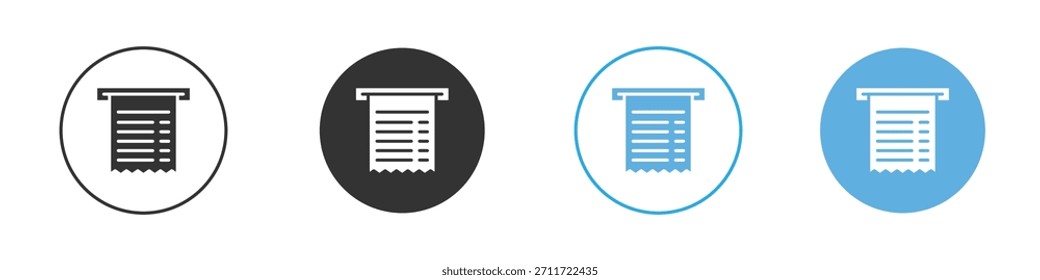 Paper receipt icon Logo Template Design set