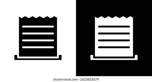 Icono del Comprobante de papel para el diseño móvil del UI del App del Web del logotipo.