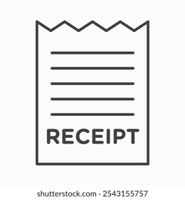Conjunto de ícones de recibo de papel. ilustração vetorial.
