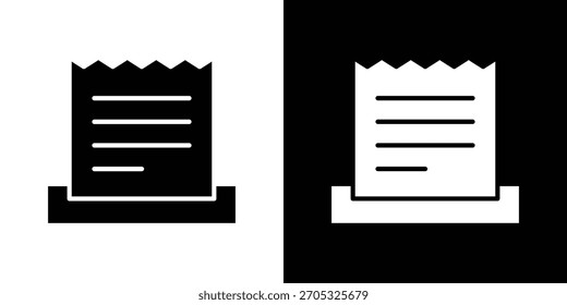 Paper receipt icon, simple flat style. for ui or ux designs
