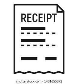 Paper receipt icon. Simple illustration of paper receipt vector icon for web design isolated on white background