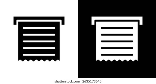 Paper receipt icon in solid flat trendy design style.