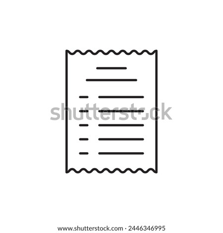 Paper receipt icon, template for graphic and web design. vector illustration