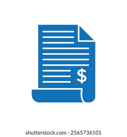 Paper receipt icon Thin line illustration set