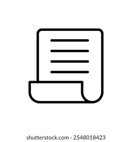 Diseño web de icono de Comprobante de papel en Vector