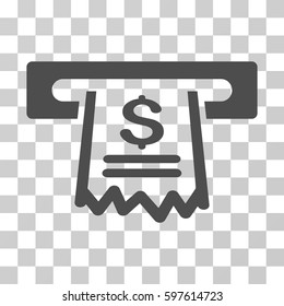 Paper Receipt Machine icon. Vector illustration style is flat iconic symbol, gray color, transparent background. Designed for web and software interfaces.