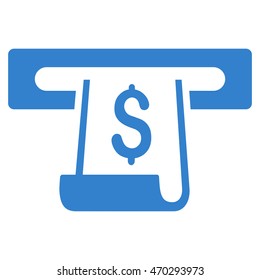 Paper Receipt Slot icon. Vector style is flat iconic symbol with rounded angles, cobalt color, white background.