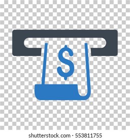 Paper Receipt Slot icon. Vector pictogram style is a flat symbol, color, chess transparent background. Designed for software and web interface toolbars and menus.