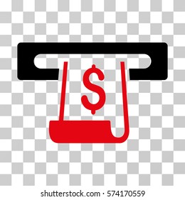 Paper Receipt Slot icon. Vector illustration style is flat iconic bicolor symbol, intensive red and black colors, transparent background. Designed for web and software interfaces.