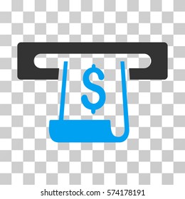 Paper Receipt Slot icon. Vector illustration style is flat iconic bicolor symbol, blue and gray colors, transparent background. Designed for web and software interfaces.