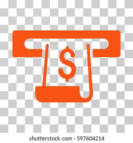 Paper Receipt Slot icon. Vector illustration style is flat iconic symbol, orange color, transparent background. Designed for web and software interfaces.