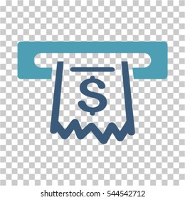 Paper Receipt Terminal icon. Vector pictograph style is a flat symbol, color, chess transparent background. Designed for software and web interface toolbars and menus.