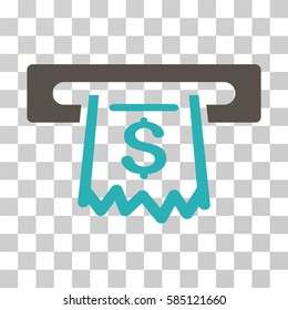 Paper Receipt Terminal icon. Vector illustration style is flat iconic bicolor symbol, grey and cyan colors, transparent background. Designed for web and software interfaces.