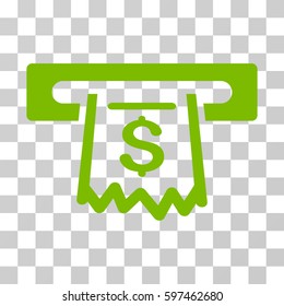 Paper Receipt Terminal icon. Vector illustration style is flat iconic symbol, eco green color, transparent background. Designed for web and software interfaces.