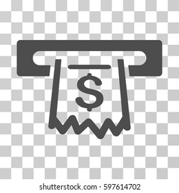 Paper Receipt Terminal icon. Vector illustration style is flat iconic symbol, gray color, transparent background. Designed for web and software interfaces.