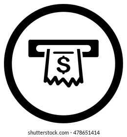 Paper Receipt Terminal rounded icon. Vector illustration style is flat iconic symbol, black color, white background.
