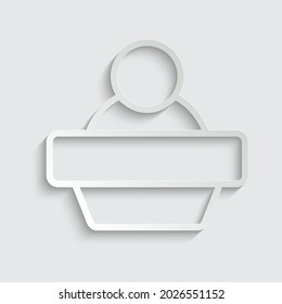 paper receptionist icon desk sign office worker 