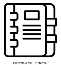 Paper recipe book icon outline vector. Cook food. Home board