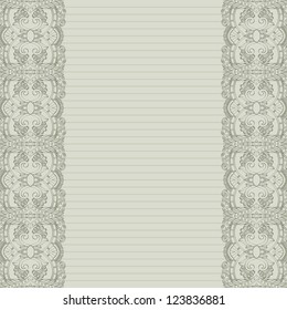 Paper records with decorative elements