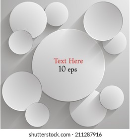 Paper rectangle banner on abstract circle background with drop shadows. Vector illustration . eps 10