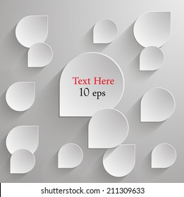 Paper rectangle banner on abstract petals background with drop shadows. Vector illustration. eps 10