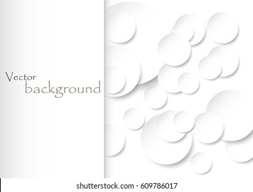 Paper rectangle banner on abstract circle background with drop shadows. Vector illustration