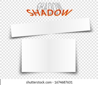 Paper is rectangular with shadows. Vector Banner, Poster. Object on a transparent isolated background.