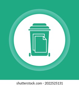 Icono del botón de glifo de color reciclable de papel. Reciclaje de desechos. Ordenación de la basura. Protección del medio ambiente. Esbozo pictograma para página web, aplicación móvil, promoción.