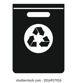 Paper recycle bag icon simple vector. Eco fabric. Handle paper bag