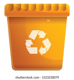 Paper recycle bin icon. Cartoon of paper recycle bin vector icon for web design isolated on white background