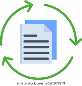 Paper Recycle Icon Flat Vector Illustration